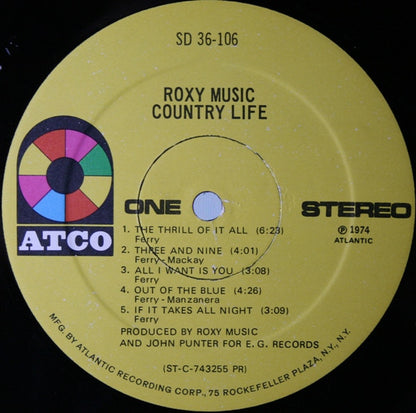 Roxy Music : Country Life (LP, Album, Pre)
