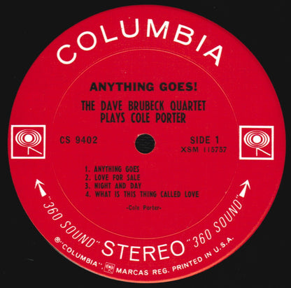 The Dave Brubeck Quartet : Anything Goes! The Dave Brubeck Quartet Plays Cole Porter (LP, Album)