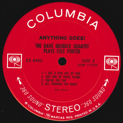 The Dave Brubeck Quartet : Anything Goes! The Dave Brubeck Quartet Plays Cole Porter (LP, Album)
