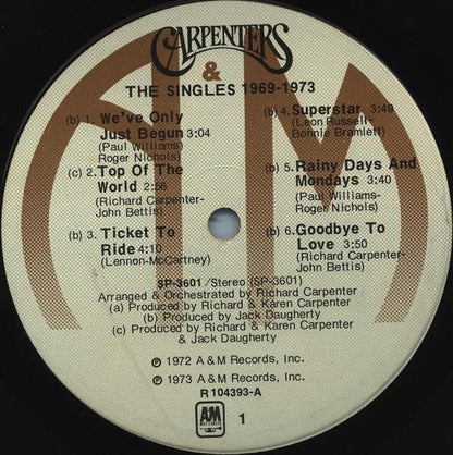 Carpenters : The Singles 1969-1973 (LP, Comp, Club, RE, Ind)