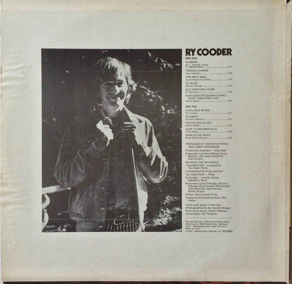 Ry Cooder : Ry Cooder (LP, Album, RE, Win)