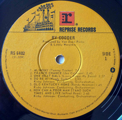 Ry Cooder : Ry Cooder (LP, Album, RE, Win)