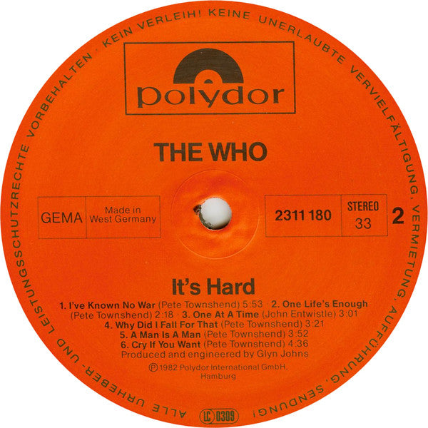 The Who : It's Hard (LP, Album)