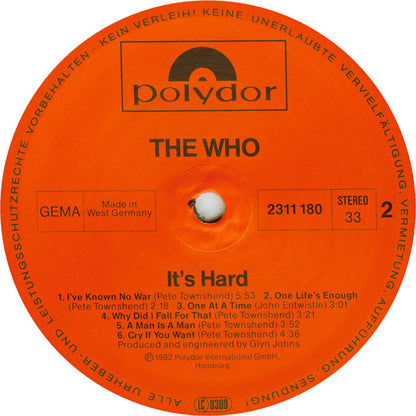 The Who : It's Hard (LP, Album)
