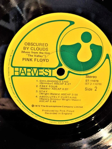 Pink Floyd : Obscured By Clouds  (LP, Album, RE)