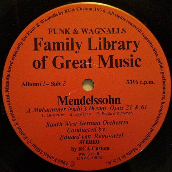 Felix Mendelssohn-Bartholdy : The Italian - Fourth Symphony / Music From A Midsummer Night's Dream (LP, Album)