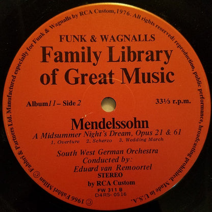 Felix Mendelssohn-Bartholdy : The Italian - Fourth Symphony / Music From A Midsummer Night's Dream (LP, Album)