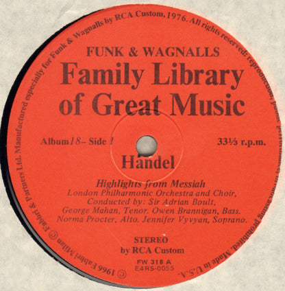 Georg Friedrich Händel : Highlights From Messiah (LP, Album, Comp)