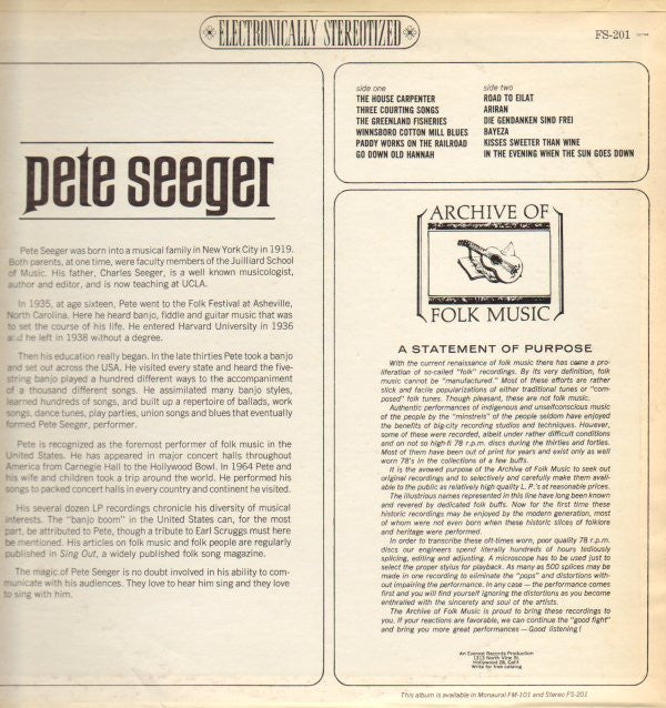 Pete Seeger : Pete Seeger (LP, Album)