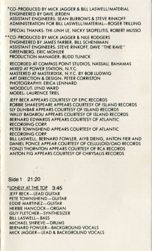 Mick Jagger : She's The Boss (Cass, Album)