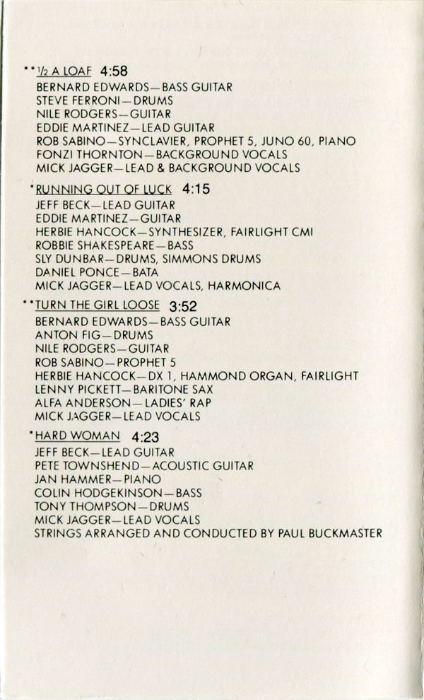 Mick Jagger : She's The Boss (Cass, Album)