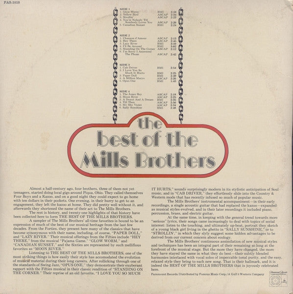 The Mills Brothers : The Best Of The Mills Brothers (2xLP, Comp)