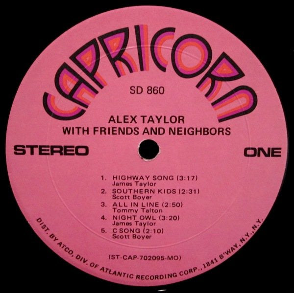 Alex Taylor (4) : With Friends And Neighbors (LP, Album, MO )