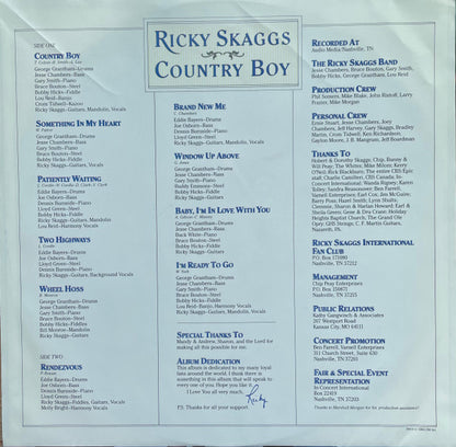 Ricky Skaggs : Country Boy (LP, Album, Pit)