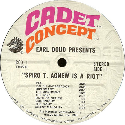 Earle Doud : Earl Doud Presents Spiro T. Agnew Is A Riot (LP, Album, Ter)