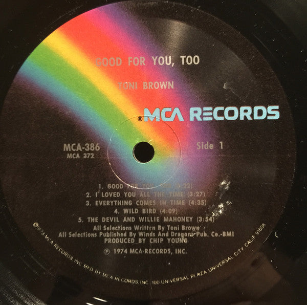 Toni Brown : Good For You,Too (LP, Album, Glo)
