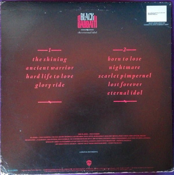 Black Sabbath : The Eternal Idol (LP, Album, Club)