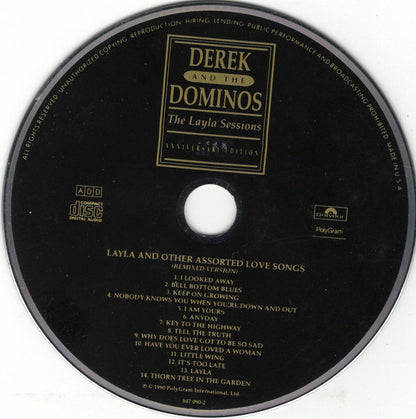 Derek & The Dominos : Layla And Other Assorted Love Songs (The Layla Sessions) (CD, Album, RE, RM, 20t)