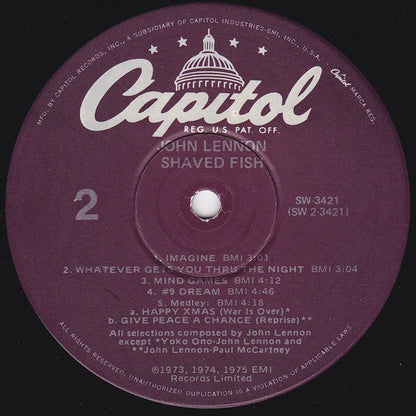 John Lennon, The Plastic Ono Band : Shaved Fish (LP, Comp, RE, Win)