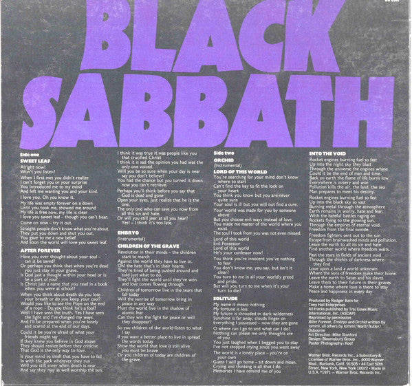 Black Sabbath : Master Of Reality (LP, Album, Emb)
