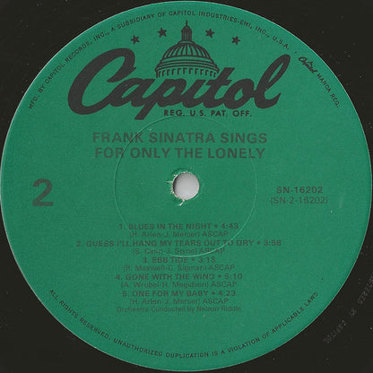 Frank Sinatra : Frank Sinatra Sings For Only The Lonely (LP, Album, RE)