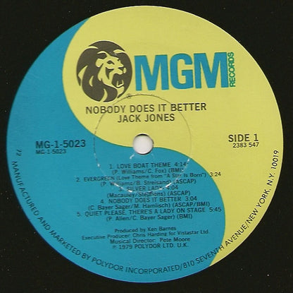 Jack Jones : Nobody Does It Better (LP, Album)