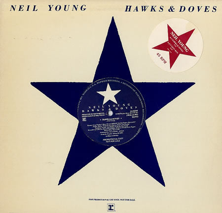 Neil Young : Hawks & Doves (12", Single, Mono, Promo, Blu)