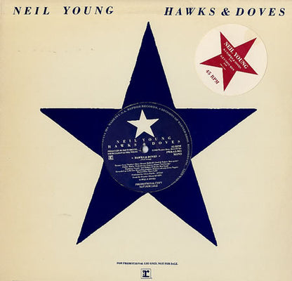 Neil Young : Hawks & Doves (12", Single, Mono, Promo, Blu)