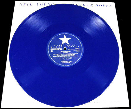Neil Young : Hawks & Doves (12", Single, Mono, Promo, Blu)