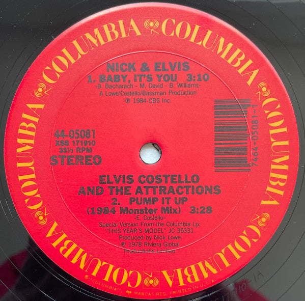 Elvis Costello & The Attractions : The Only Flame In Town (12", Single, Pit)