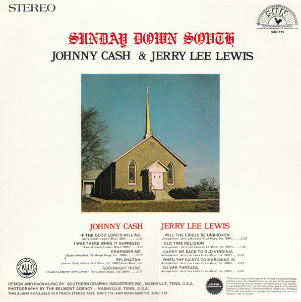 Johnny Cash & Jerry Lee Lewis : Sunday Down South (LP, Comp)