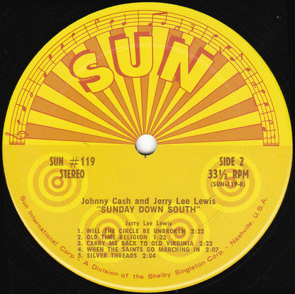 Johnny Cash & Jerry Lee Lewis : Sunday Down South (LP, Comp)