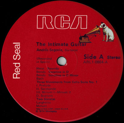 Andrés Segovia : The Intimate Guitar (LP, Album, RP, Ind)