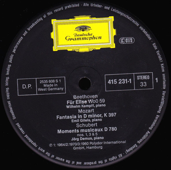 Various : Für Elise Romantic Piano Music (LP, Comp)