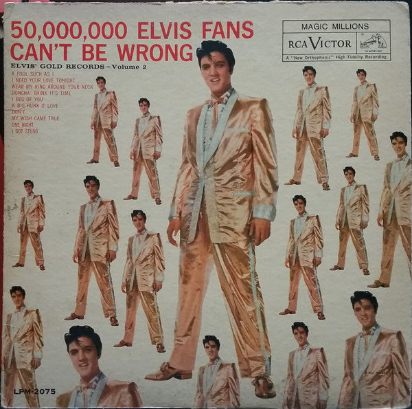 Elvis Presley : 50,000,000 Elvis Fans Can't Be Wrong (Elvis' Gold Records - Volume 2) (LP, Comp, Mono, RE)