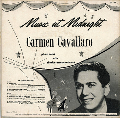 Carmen Cavallaro : Music At Midnight (7", EP, Gat)