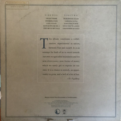 Dan Fogelberg & Tim Weisberg : Twin Sons Of Different Mothers (LP, Album, Promo, San)