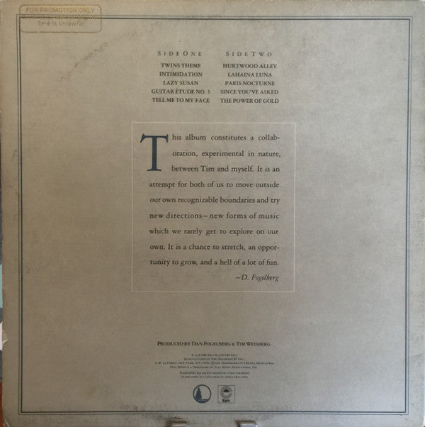 Dan Fogelberg & Tim Weisberg : Twin Sons Of Different Mothers (LP, Album, Promo, San)
