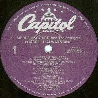 Merle Haggard And The Strangers (5) : Songs I'll Always Sing (2xLP, Comp, RE, Pur)