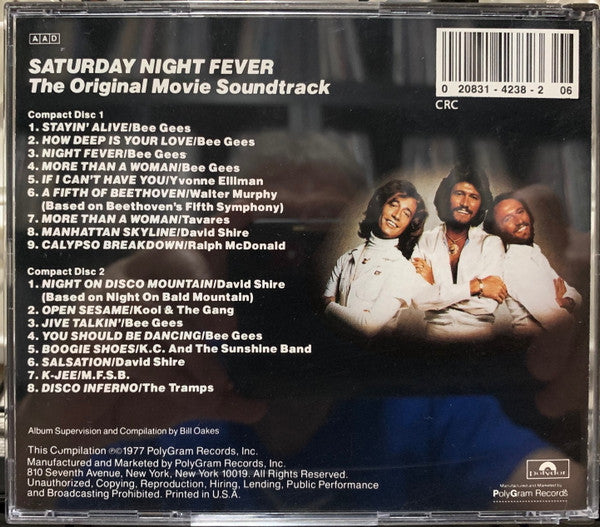 Various : Saturday Night Fever (The Original Movie Sound Track) (2xCD, Album, Comp, Club, RE, CRC)