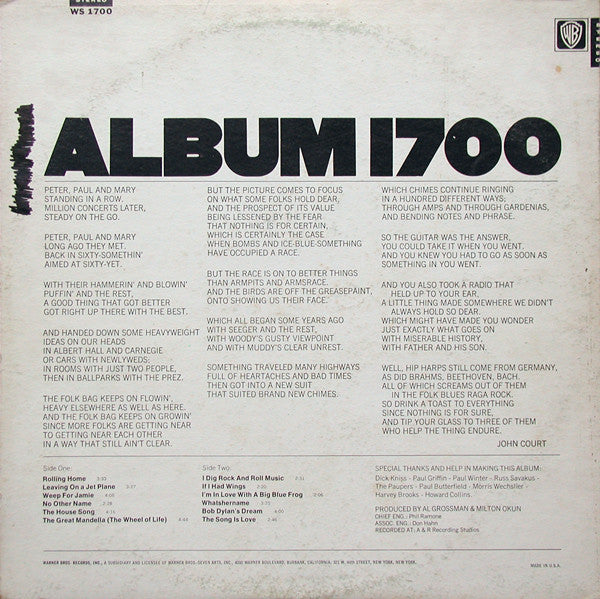 Peter, Paul & Mary : Album 1700 (LP, Album)