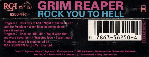 Grim Reaper (3) : Rock You To Hell (Cass, Album)