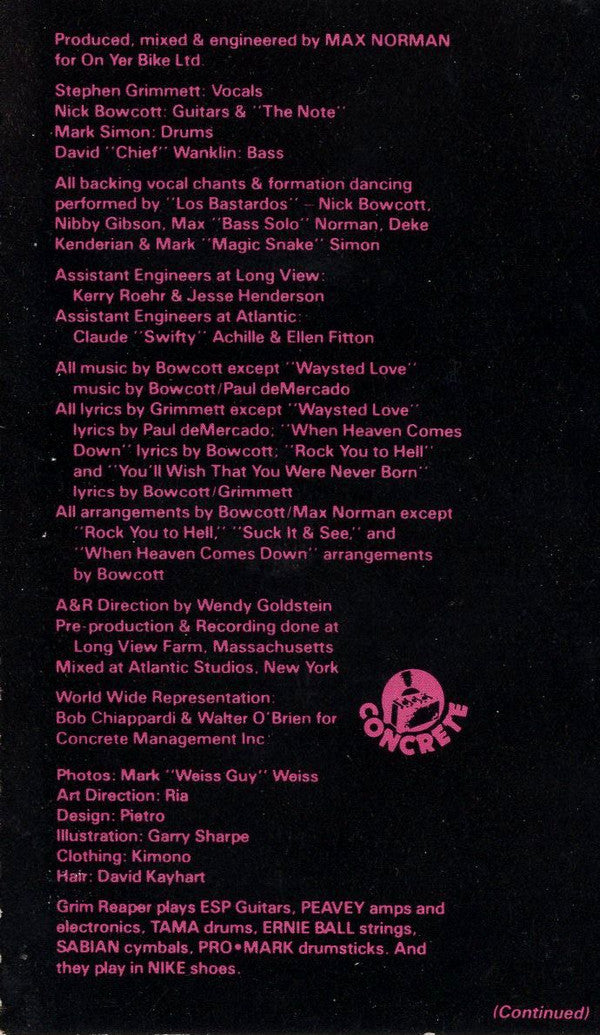 Grim Reaper (3) : Rock You To Hell (Cass, Album)