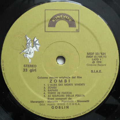 Goblin : Zombi (Colonna Sonora Originale Del Film) (LP, Album, Whi)