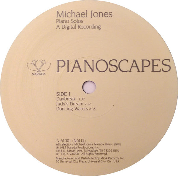 Michael Jones : Pianoscapes (Piano Solos) (LP, RE)