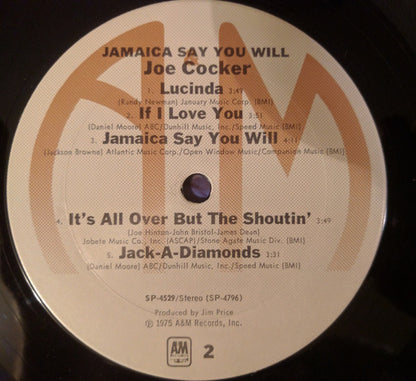 Joe Cocker : Jamaica Say You Will (LP, Album, Ter)