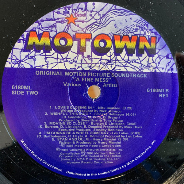 Various : A Fine Mess (Original Motion Picture Soundtrack) (LP, Album, Comp, SRP)