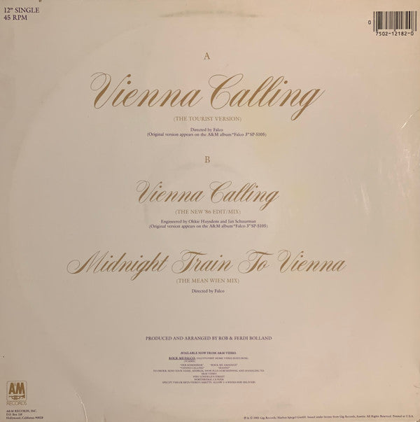 Falco : Vienna Calling (12", Single, B)