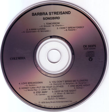 Barbra Streisand : Songbird (CD, Album, RM)