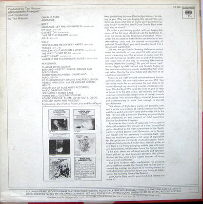 Charlie Byrd : Aquarius (LP, Album)